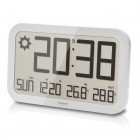 Jumbo Wanduhr mit Wettervorhersage und Innen/Außentemperatur weiß