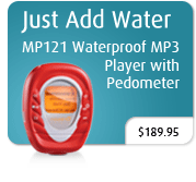 Just Add Water! MP121 Waterproof MP3 Player with Pedometer