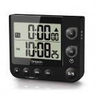 Doppio timer da cucina con orologio - nero
