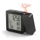 PROJI Projection Clock with In/Outdoor Temperature and Weather - Black 