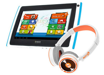 Pack Tablet educativa azul MEEP! X2 con su casco